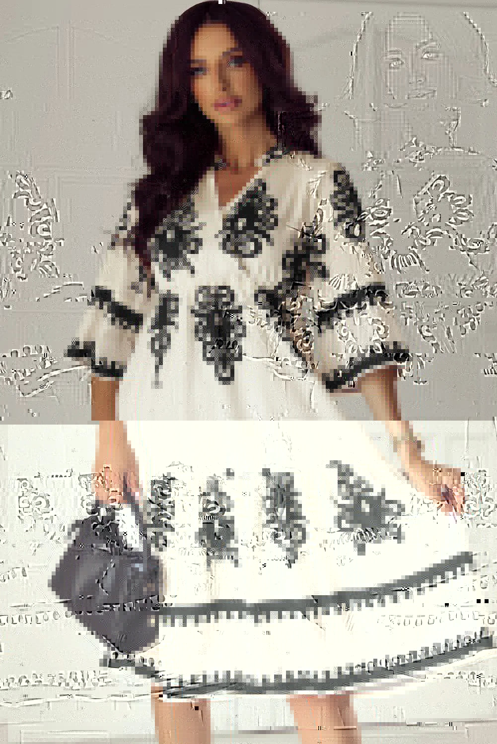 Printed Half Sleeve Knee Length Dress