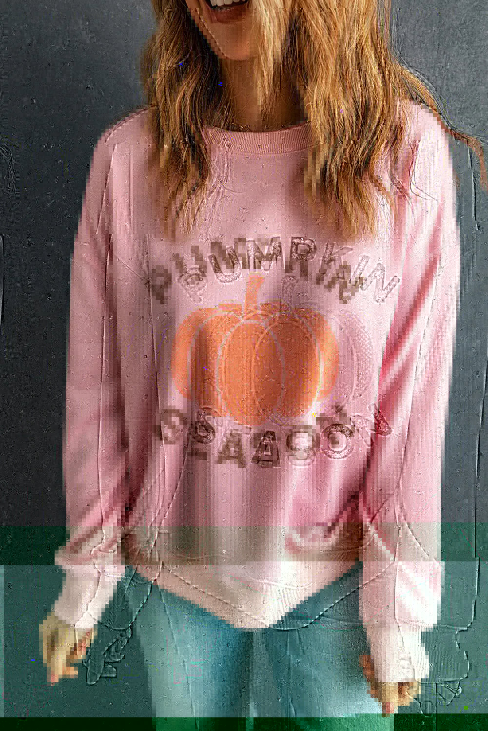 Graphic Round Neck Long Sleeve Sweatshirt