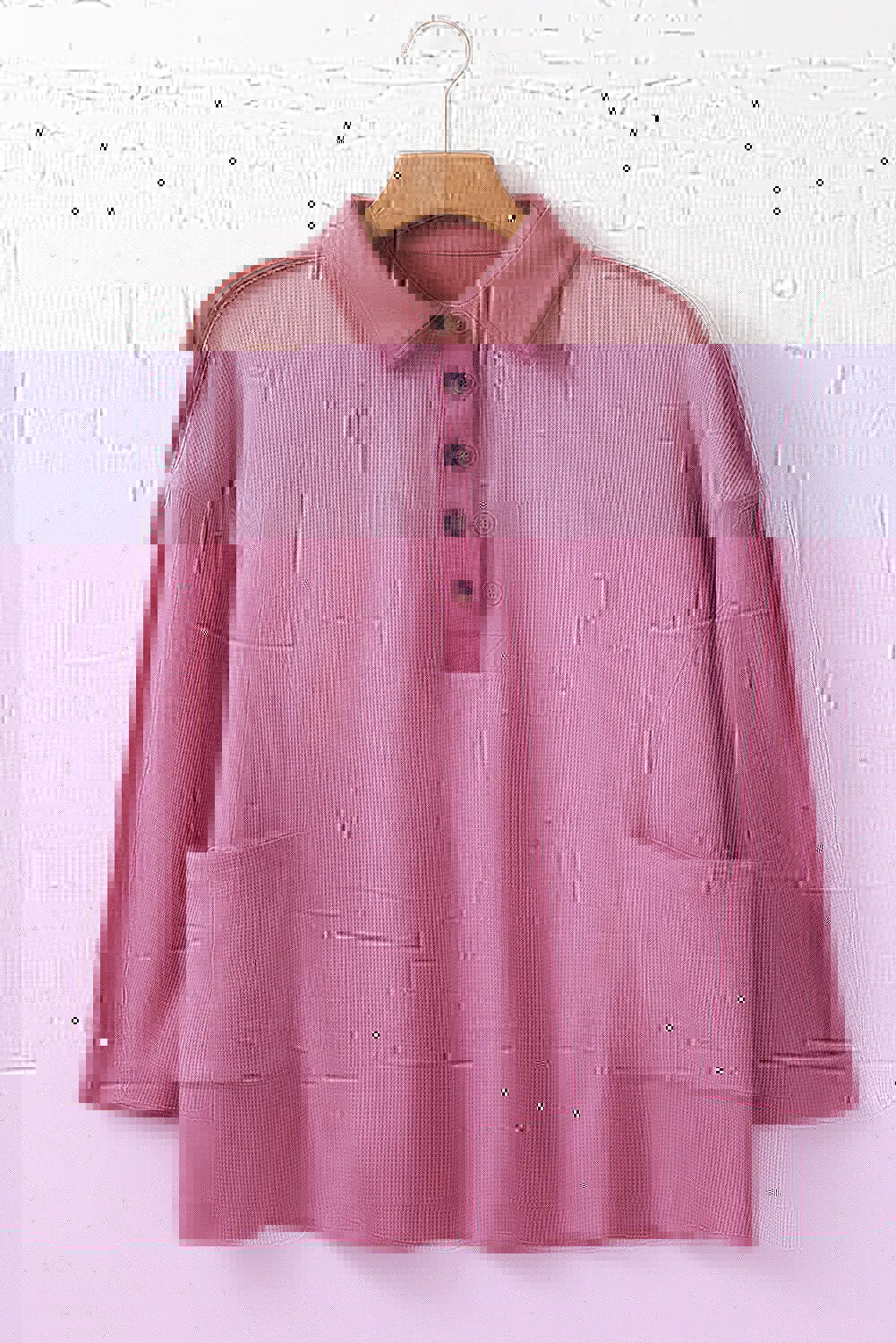 Half Button Long Sleeve Top