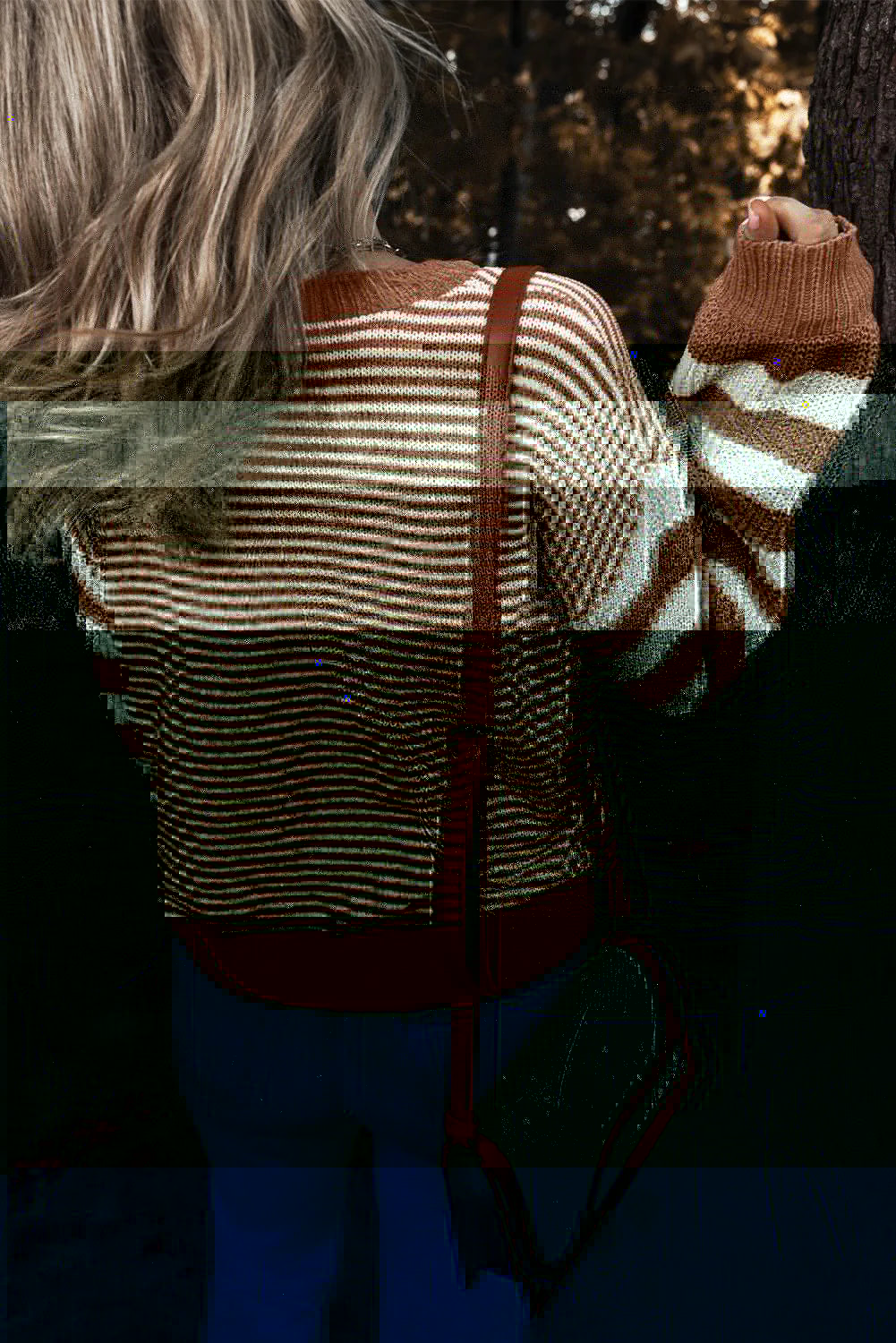 Striped Round Neck Long Sleeve Sweater