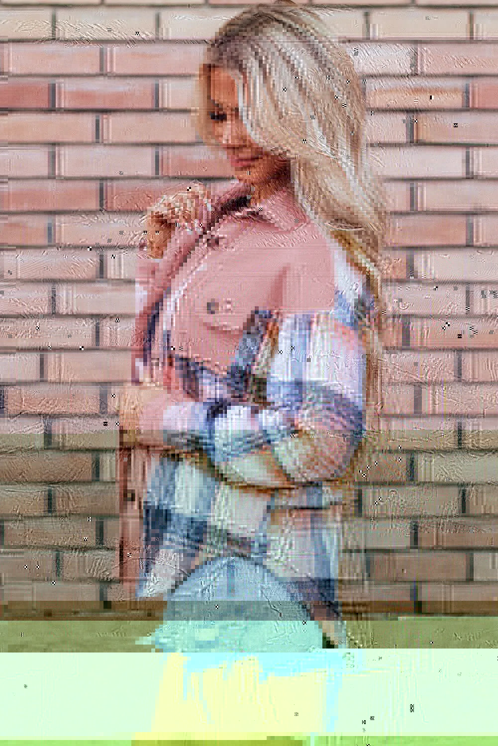 Plaid Button Up Long Sleeve Shacket