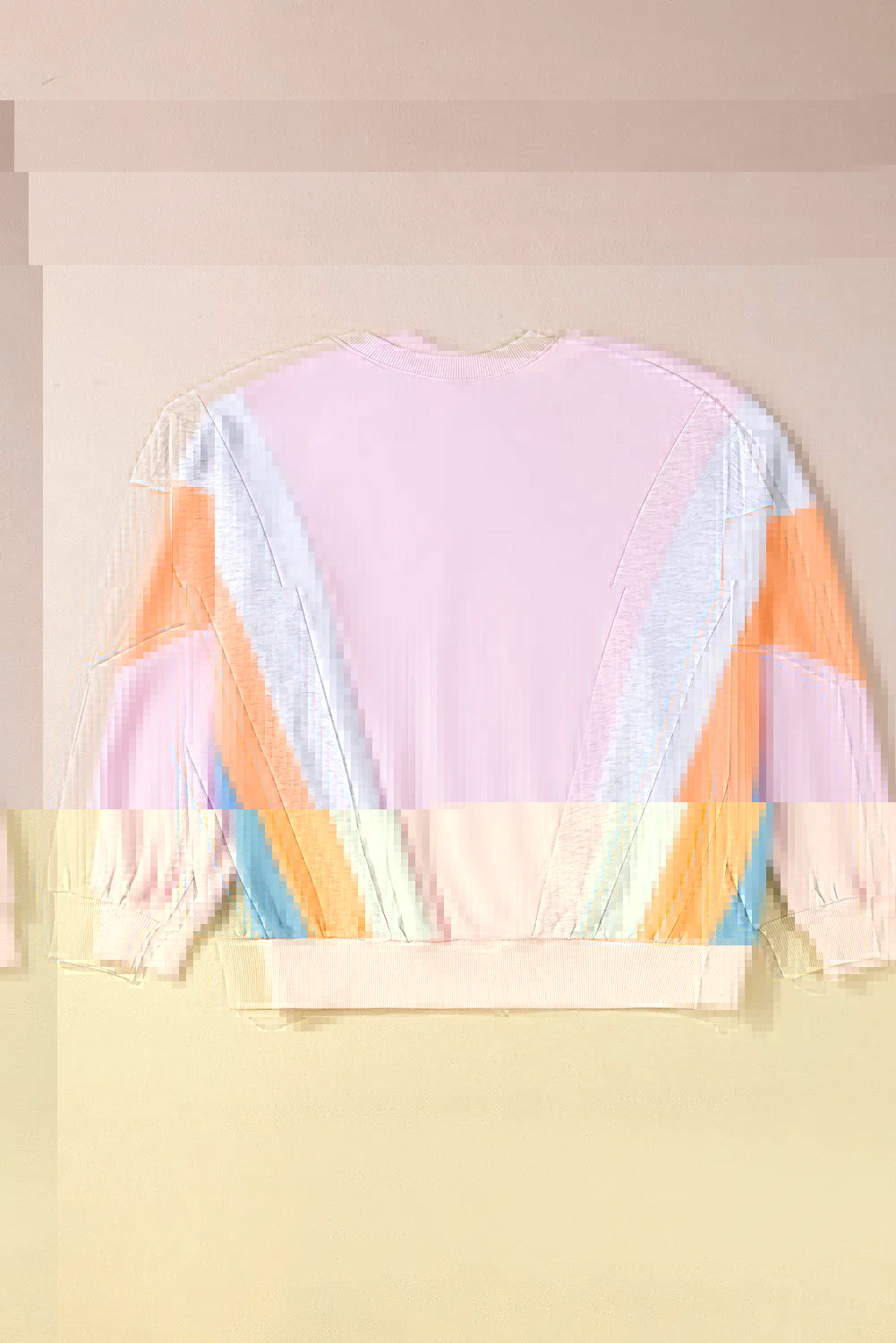 Color Block Round Neck Long Sleeve Sweatshirt