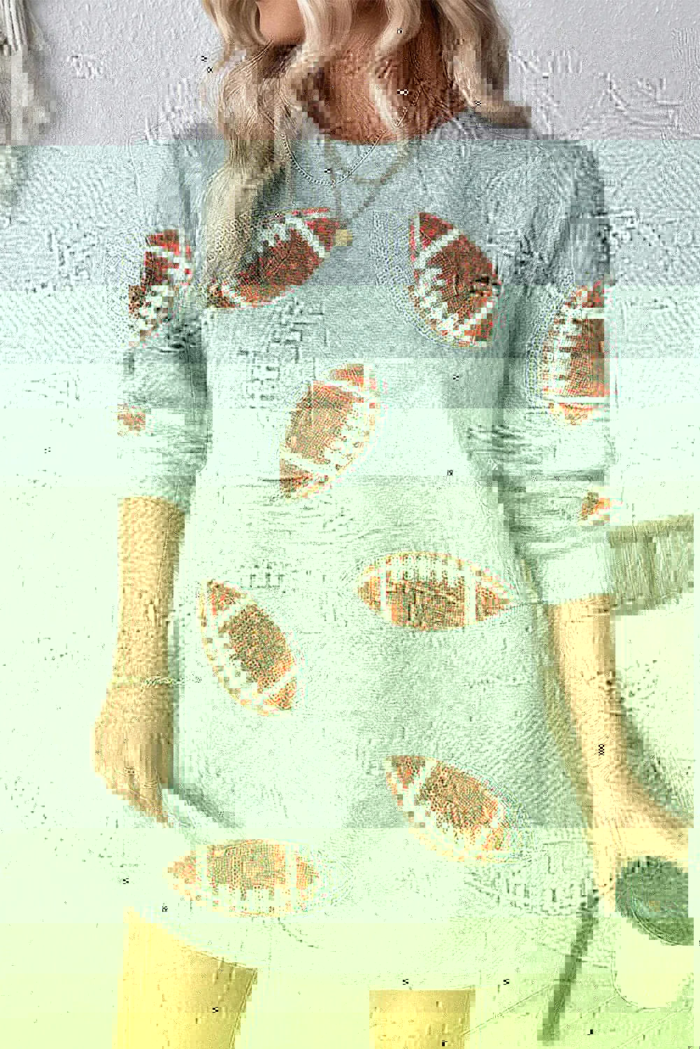 Sequin Football Long Sleeve Mini Dress